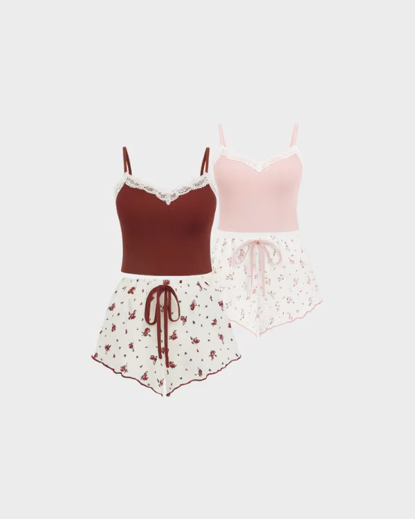 Lace Dreams Pajama Set 🌙 – Buy 1 Get 2!
