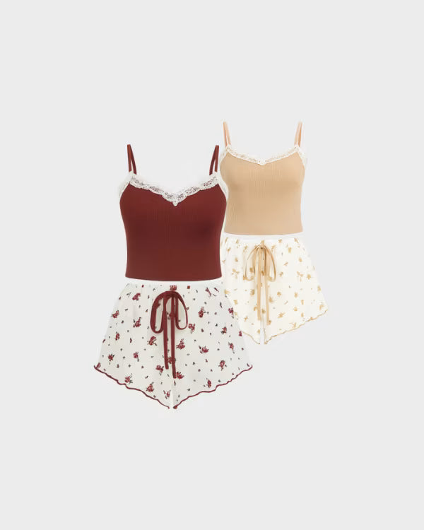 Lace Dreams Pajama Set 🌙 – Buy 1 Get 2!