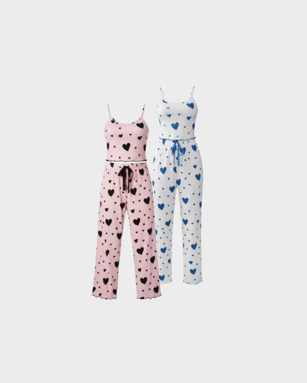 Sweet Hearts Pajama Set 💖 – Pay for 1, Get 2!