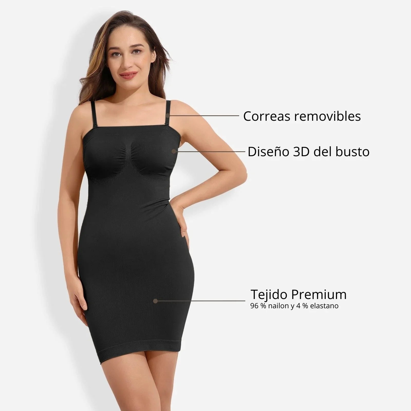 Vestido Moldeador sin Costuras y Correas Removibles Compra en: bellasenorita.com.mx