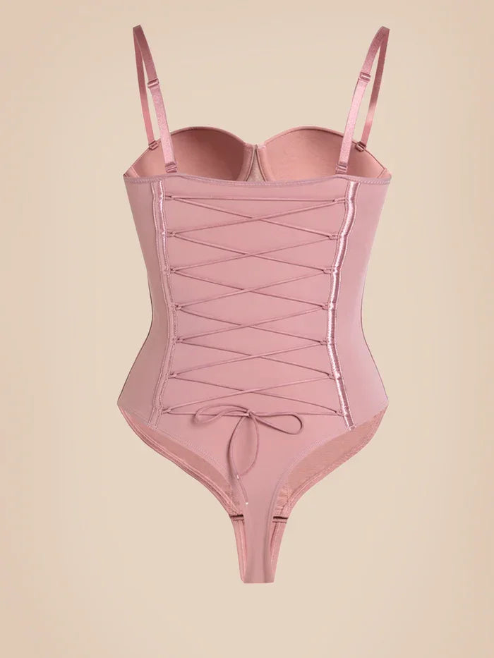 Body Faja Tanga con Cordones en la Espalda sin Costuras