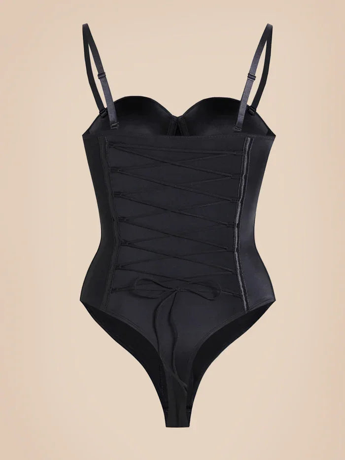 Body Faja Tanga con Cordones en la Espalda sin Costuras